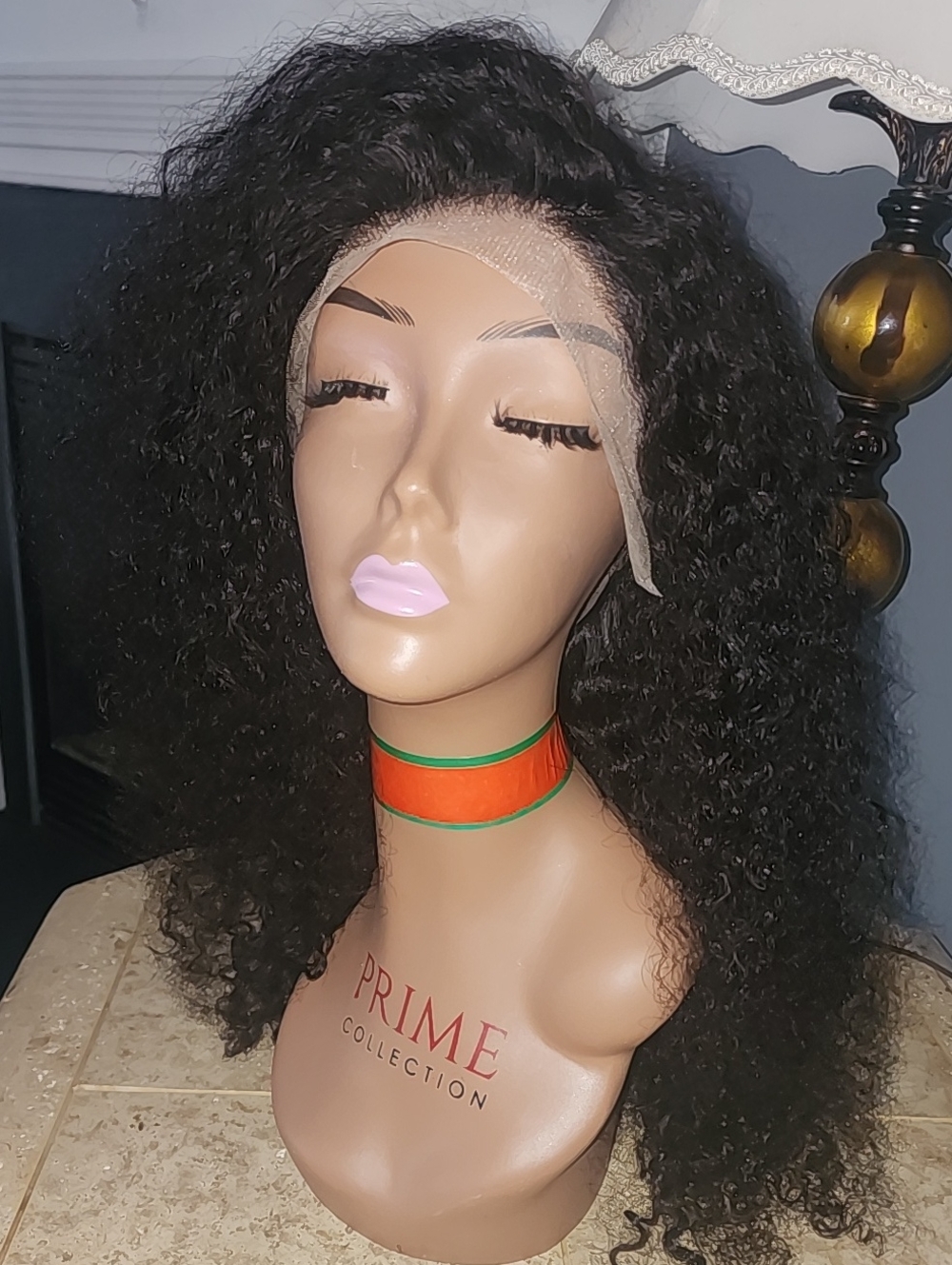 Natural Black Kinky Curly Lace Front Wig - Voluminous Afro Texture 28" 13x4